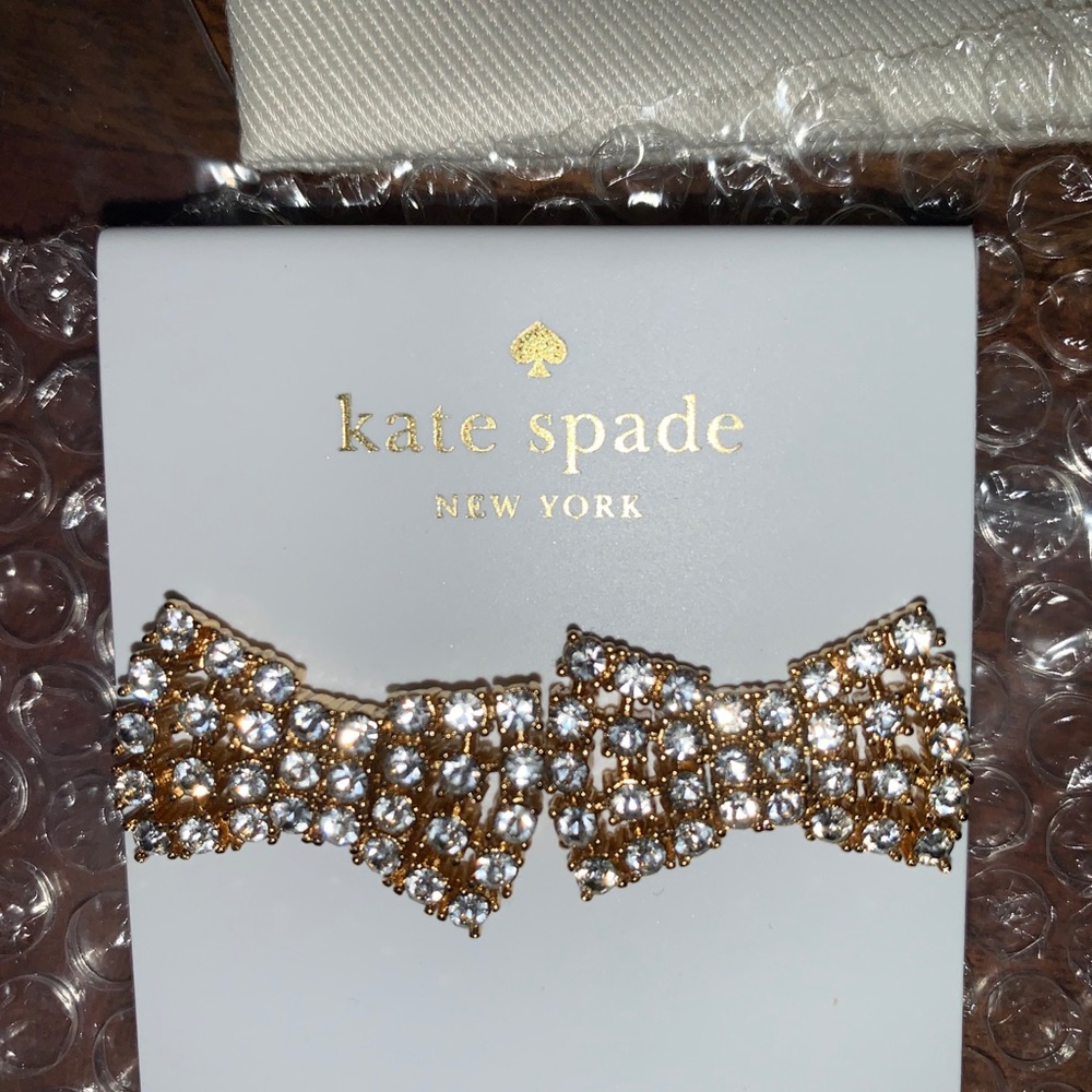 NWT Kate Spade Gold Sparkling Bow Studs